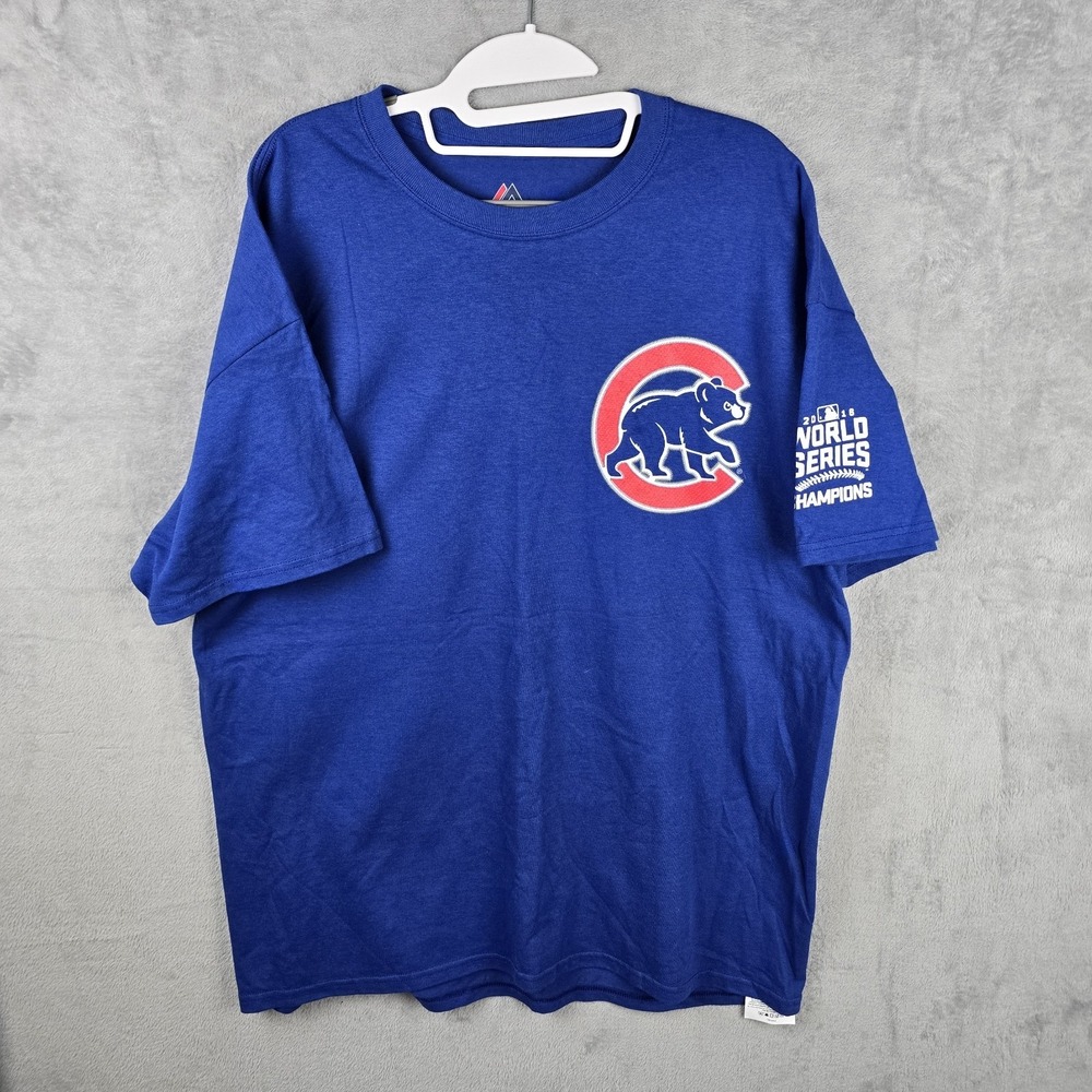 Cubs Chicago Kris Bryant #17 Blue T-Shirt 2016 World Series Champions Size XL